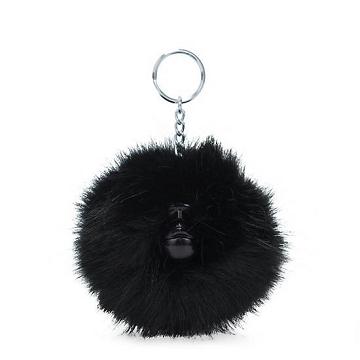 Black Kipling Pompom Monkey Keychain Accessories | 954038TYN