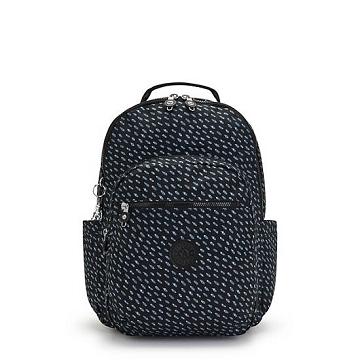 Black Kipling Seoul Large Printed 15" Backpacks | 749238RYL