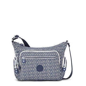 Black White Kipling Gabbie Small Printed Crossbody Bags | 019284ZPK