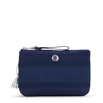 Blue Stripes Kipling Creativity Extra Large Metallic Wristlet Accessories | 439176MSZ