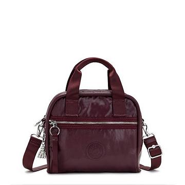 Burgundy Metal Kipling Hadya Metallic Shoulder Bags | 703546MQU