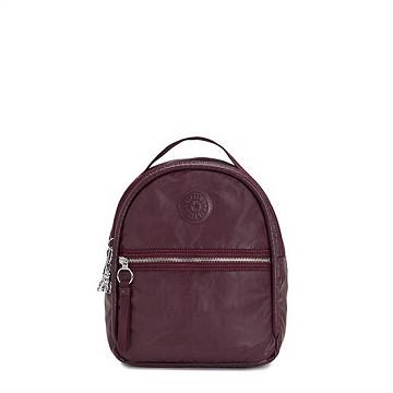 Burgundy Metal Kipling Kae Classic Metallic Backpacks | 980712MHT