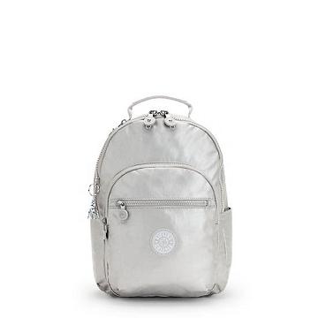 Light Metal Kipling Seoul Small Metallic Tablet Backpacks | 158762EKN