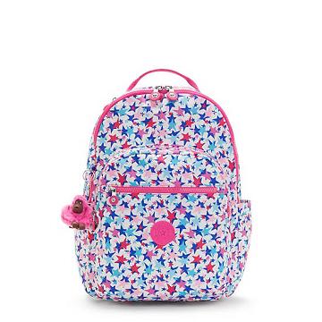 Multicolor Kipling Seoul Large Printed 15" Backpacks | 681942UZL