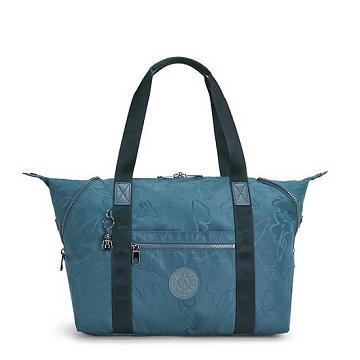 Navy Grey Kipling Art Medium Iconic Tote Bags | 210894YDZ