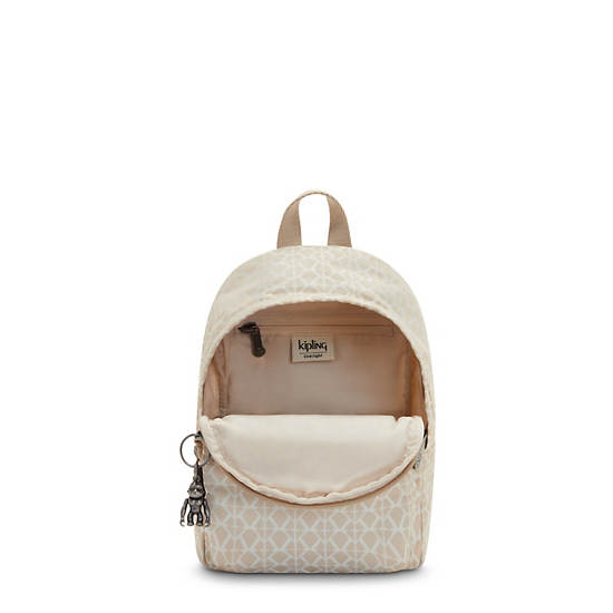 Beige Kipling Delia Compact Printed Convertible Backpacks | 109587LKY