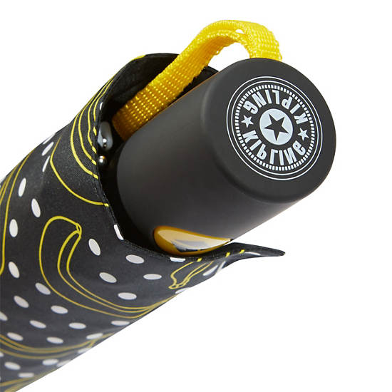 Black Kipling Auto Open Printed Umbrella Accessories | 568431EQI