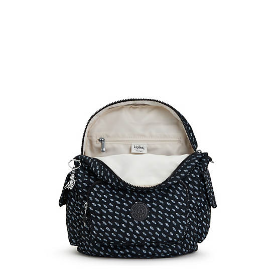 Black Kipling City Pack Small Printed Backpacks | 083167EOX