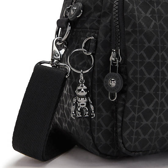 Black Kipling Cool Defea Printed Shoulder Bags | 381745DKJ