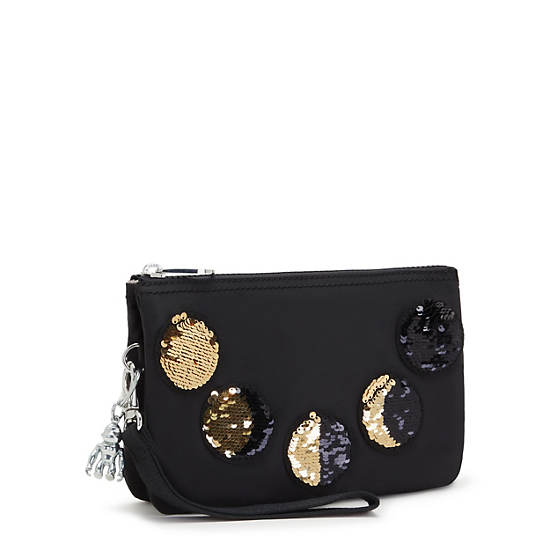 Black Kipling Creativity Extra Large Metallic Wristlet Accessories | 913604ALY