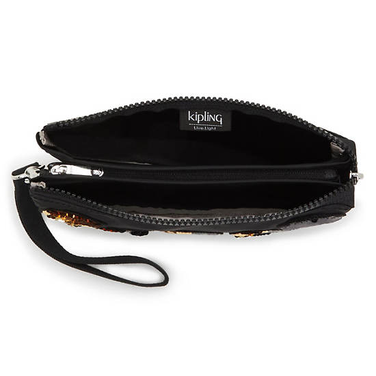 Black Kipling Creativity Extra Large Metallic Wristlet Accessories | 913604ALY