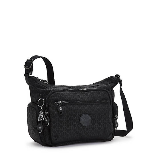 Black Kipling Gabbie Small Printed Crossbody Bags | 936782GJL