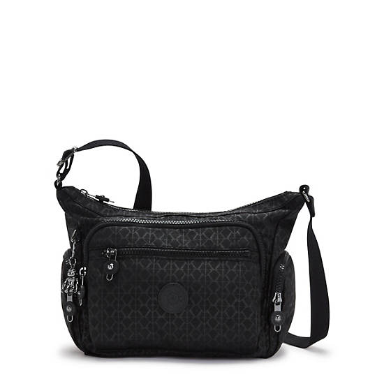 Black Kipling Gabbie Small Printed Crossbody Bags | 936782GJL