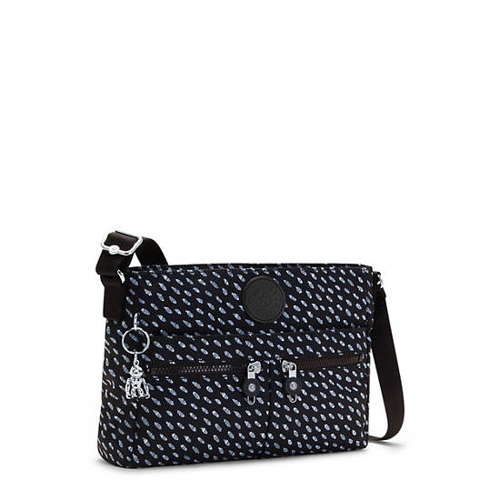 Black Kipling New Angie Printed Crossbody Bags | 307269OSA