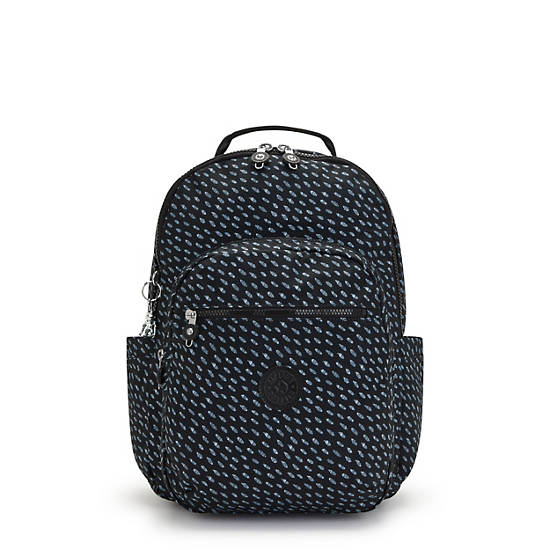 Black Kipling Seoul Large Printed 15\