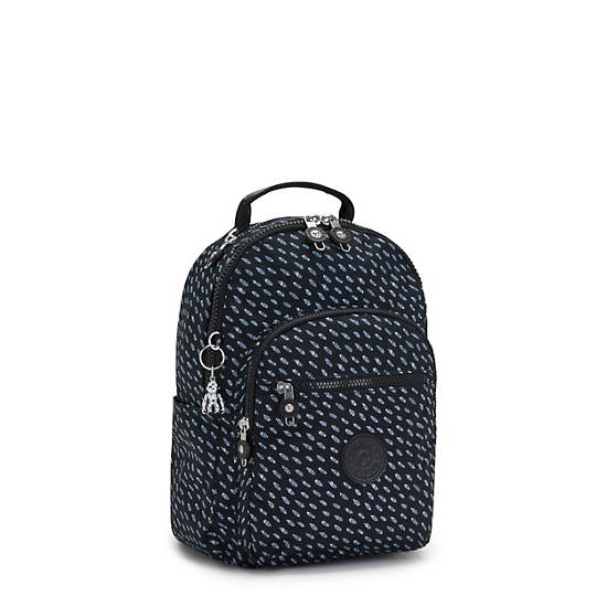 Black Kipling Seoul Small Printed Tablet Backpacks | 103792DNU