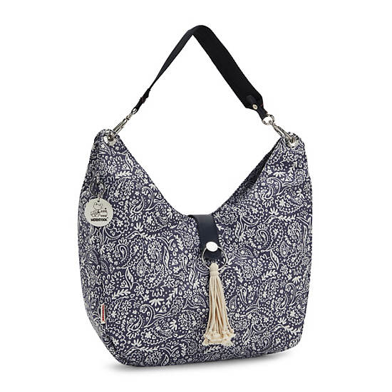 Black / White Kipling Aleksy Medium Woodstock Shoulder Bags | 385612WIC