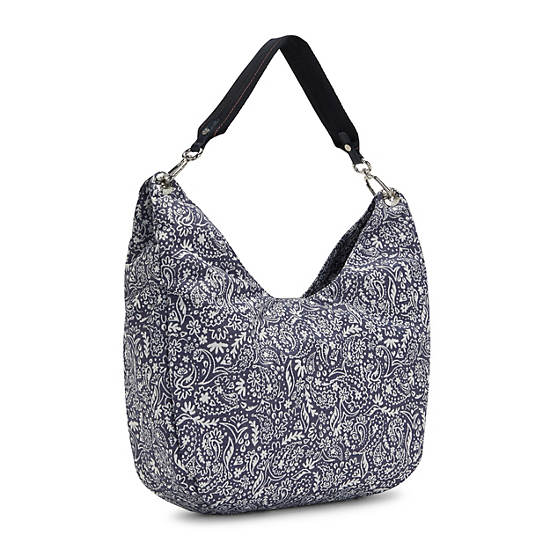 Black / White Kipling Aleksy Medium Woodstock Shoulder Bags | 385612WIC