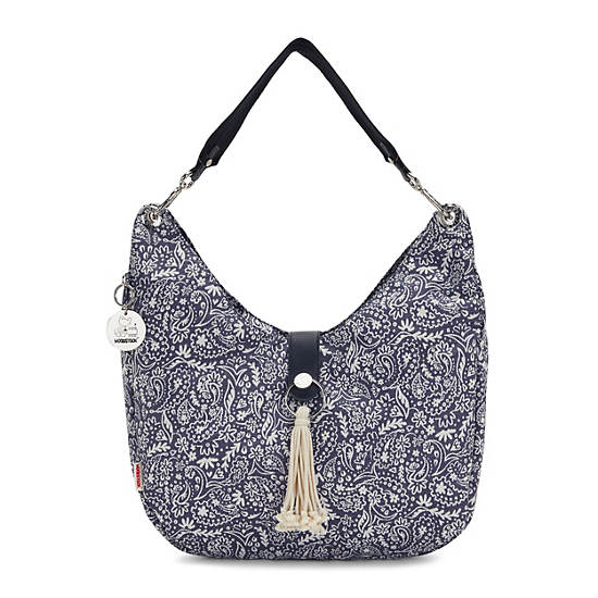 Black / White Kipling Aleksy Medium Woodstock Shoulder Bags | 385612WIC