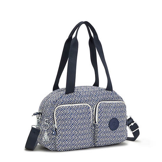 Black White Kipling Cool Defea Printed Shoulder Bags | 845196WVF