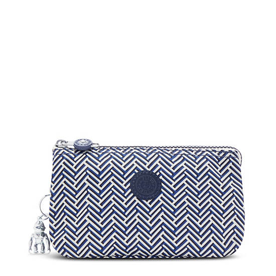 Black White Kipling Creativity Large Printed Pouches | 126897VIY