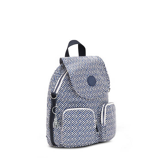 Black White Kipling Firefly Up Printed Convertible Backpacks | 431092NAS