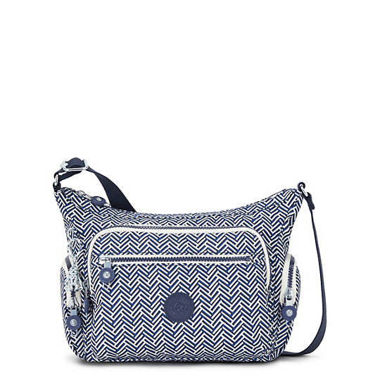 Black White Kipling Gabbie Small Printed Crossbody Bags | 019284ZPK