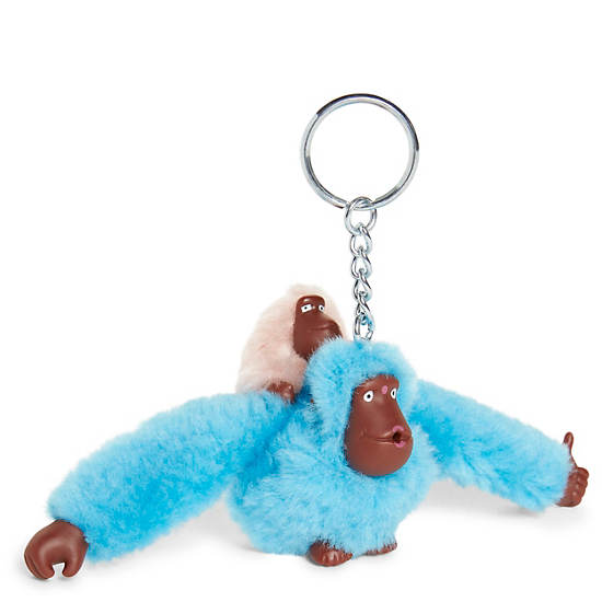 Blue Kipling Mom And Baby Fashion Sven Monkey Keychain Accessories | 027945LMF