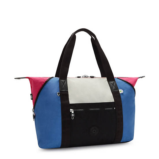 Blue Pink Kipling Art Medium Tote Bags | 418039VLI