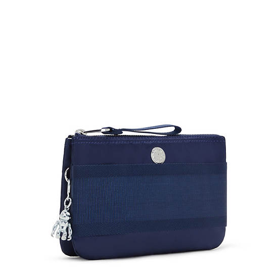 Blue Stripes Kipling Creativity Extra Large Metallic Wristlet Accessories | 439176MSZ