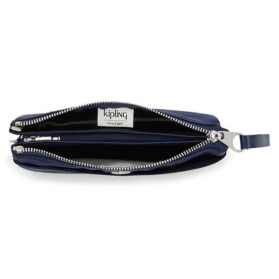 Blue Stripes Kipling Creativity Extra Large Metallic Wristlet Accessories | 439176MSZ