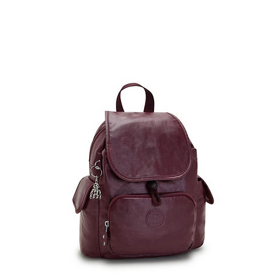 Burgundy Kipling City Pack Mini Classic Metallic Backpacks | 342697JSY