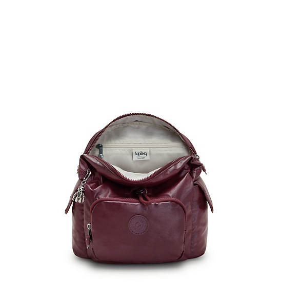 Burgundy Kipling City Pack Mini Classic Metallic Backpacks | 342697JSY