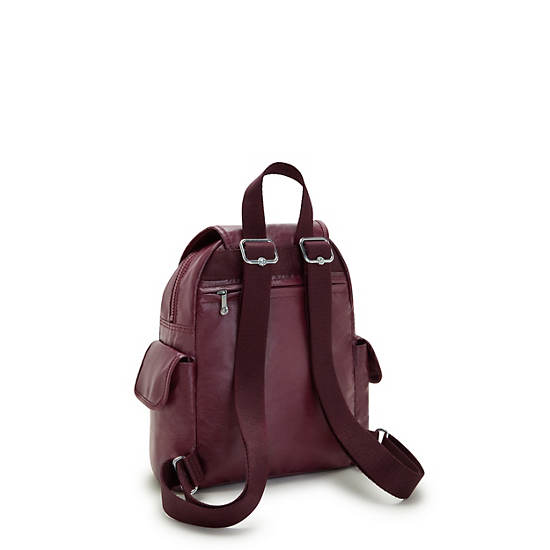 Burgundy Kipling City Pack Mini Classic Metallic Backpacks | 342697JSY