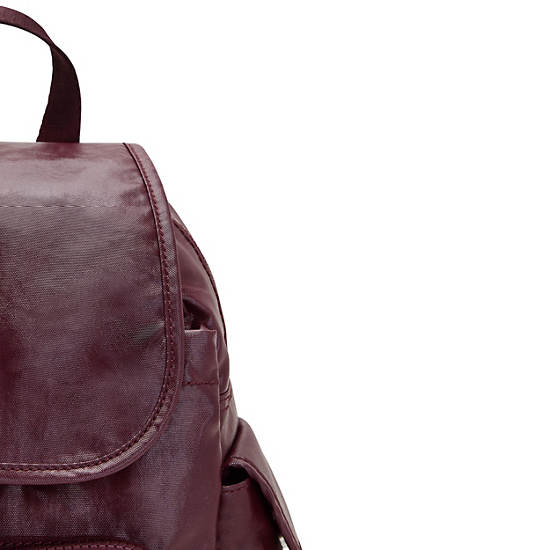 Burgundy Kipling City Pack Mini Classic Metallic Backpacks | 342697JSY