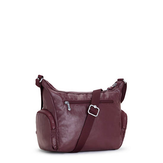 Burgundy Kipling Gabbie Small Metallic Crossbody Bags | 756432ZPY