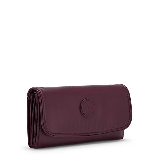 Burgundy Kipling Money Land Metallic Snap Wallets | 065924NDI