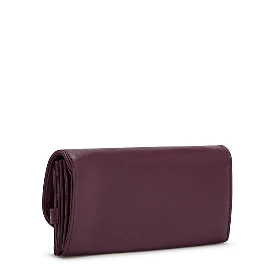 Burgundy Kipling Money Land Metallic Snap Wallets | 065924NDI