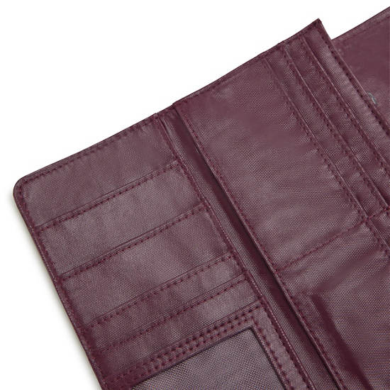 Burgundy Kipling Money Land Metallic Snap Wallets | 065924NDI