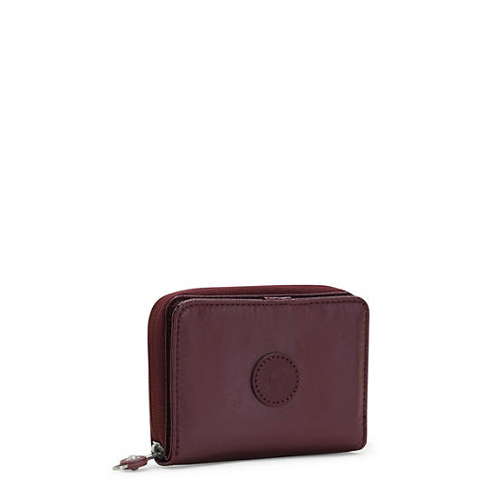 Burgundy Kipling Money Love Metallic Small Wallets | 059126EJN