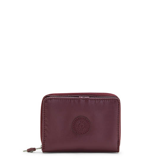 Burgundy Kipling Money Love Metallic Small Wallets | 059126EJN