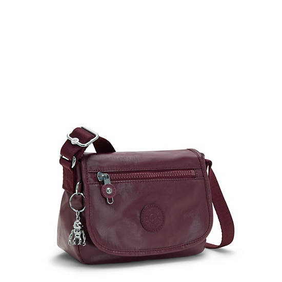 Burgundy Kipling Sabian Metallic Crossbody Mini Bag | 982701FPE