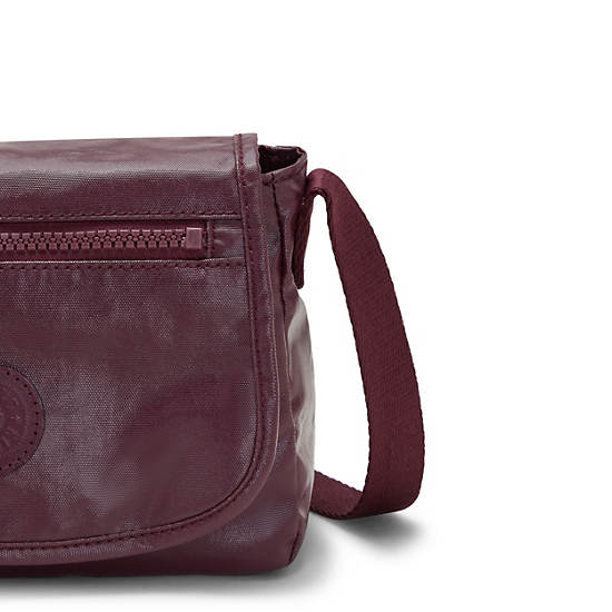 Burgundy Kipling Sabian Metallic Crossbody Mini Bag | 982701FPE