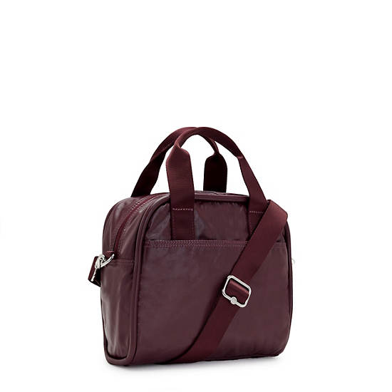 Burgundy Metal Kipling Hadya Metallic Shoulder Bags | 703546MQU