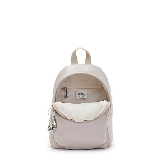 Cream Kipling Delia Compact Metallic Convertible Backpacks | 730142TRD