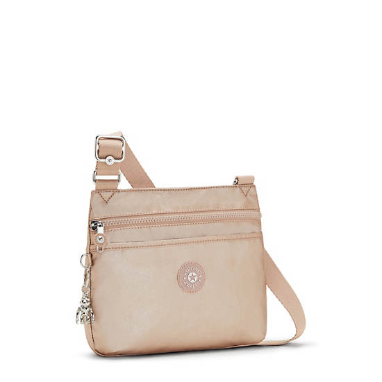 Gold Metal Kipling Emmylou Metallic Crossbody Bags | 219673JYV