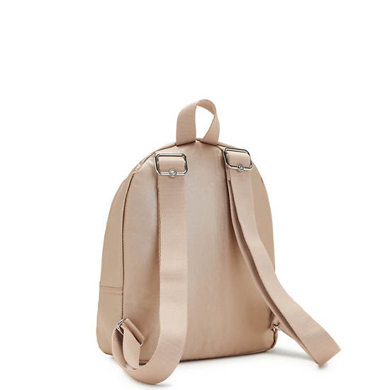 Gold Metal Kipling Paola Small Metallic Backpacks | 283907JMG