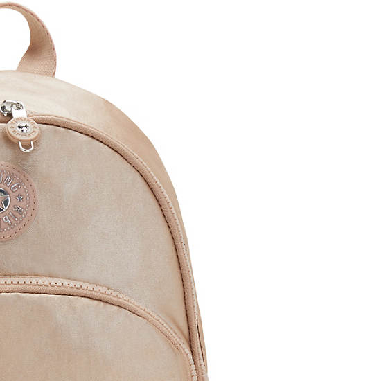 Gold Metal Kipling Paola Small Metallic Backpacks | 283907JMG