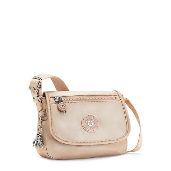 Gold Metal Kipling Sabian Metallic Crossbody Mini Bag | 596132IPT