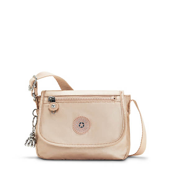 Gold Metal Kipling Sabian Metallic Crossbody Mini Bag | 596132IPT